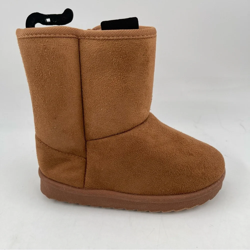 NEW! Kidgets Unisex Kids Cognac Sherpa Lined Zippered Winter Boots - Size 7/8
